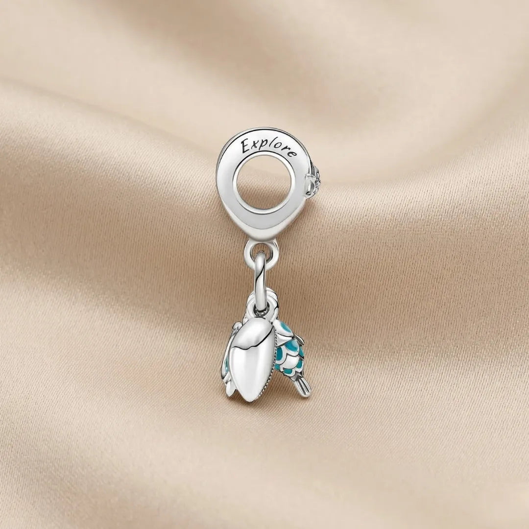 Pandora Viseći Privjesak Ocean – Riba, Kornjača i Školjka (Srebro 925)