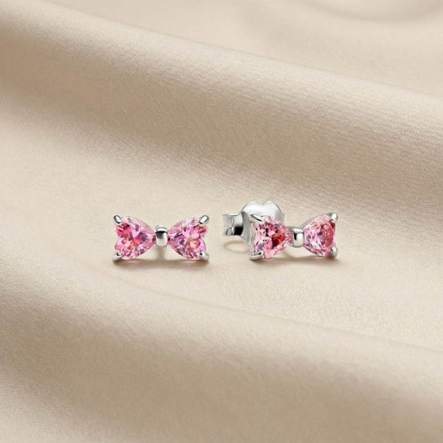 Pandora Svjetlucave Roza Mašna Naušnice (Srebro 925)