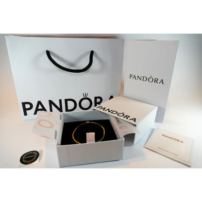 Pandora Timeless Teniska Narukvica Sparkling Halo (Posebna Pandora legura metala s 14k pozlatom)