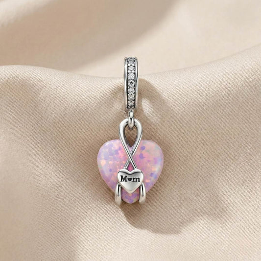 Pandora Opalescentni “Mum” Viseći Privjesak u Obliku Srca (Srebro 925)