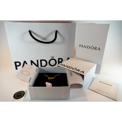 Pandora Ogrlica Sparkling Infinity Collier – Simbol Beskonačnosti (Posebna Pandora legura metala s 14k pozlatom)