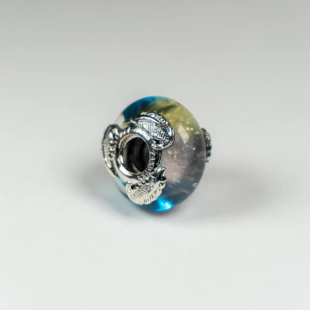 Pandora Privjesak Murano Staklo u Više Boja i Zakrivljeno Pero (Pandora legura metala)