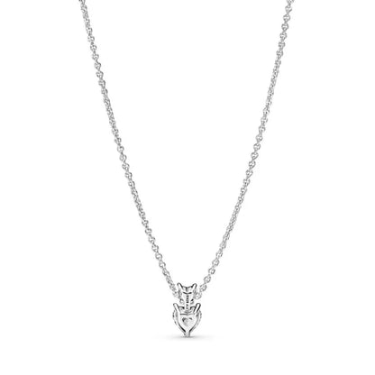 Pandora Timeless Ogrlica s Visećim Privjeskom Dva Srca (Srebro 925)