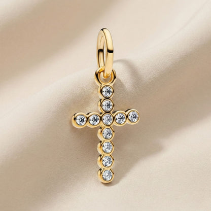 Pandora Viseći Privjesak Križ (Posebna Pandora legura metala s 14k pozlatom)