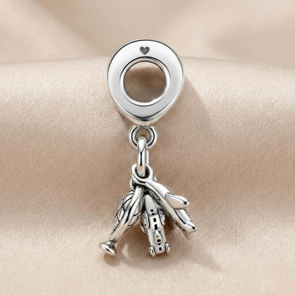 Pandora Viseći Privjesak Zrakoplov, Globus i Kofer (Srebro 925)