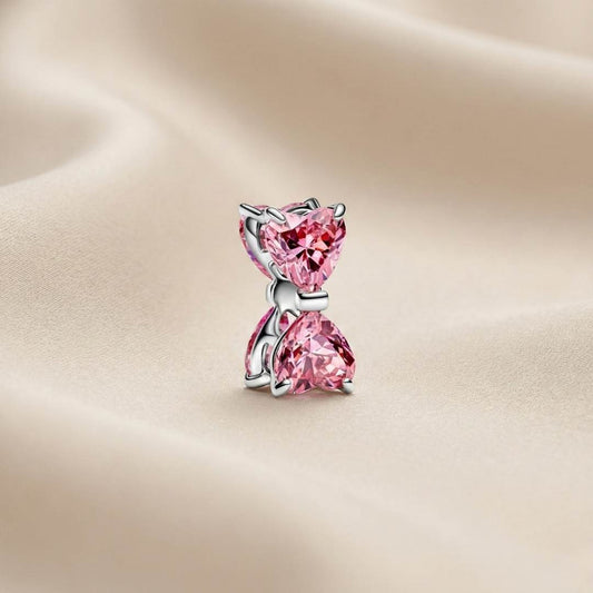 Pandora Privjesak Ružičasta Mašna (Srebro 925)