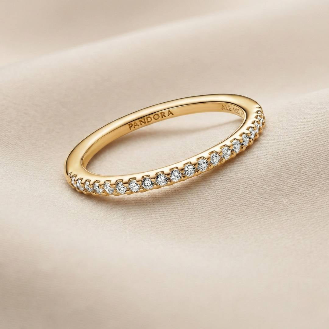 Pandora Prsten Zlatni Svjetlucavi Prsten (Posebna Pandora legura metala s 14k pozlatom)