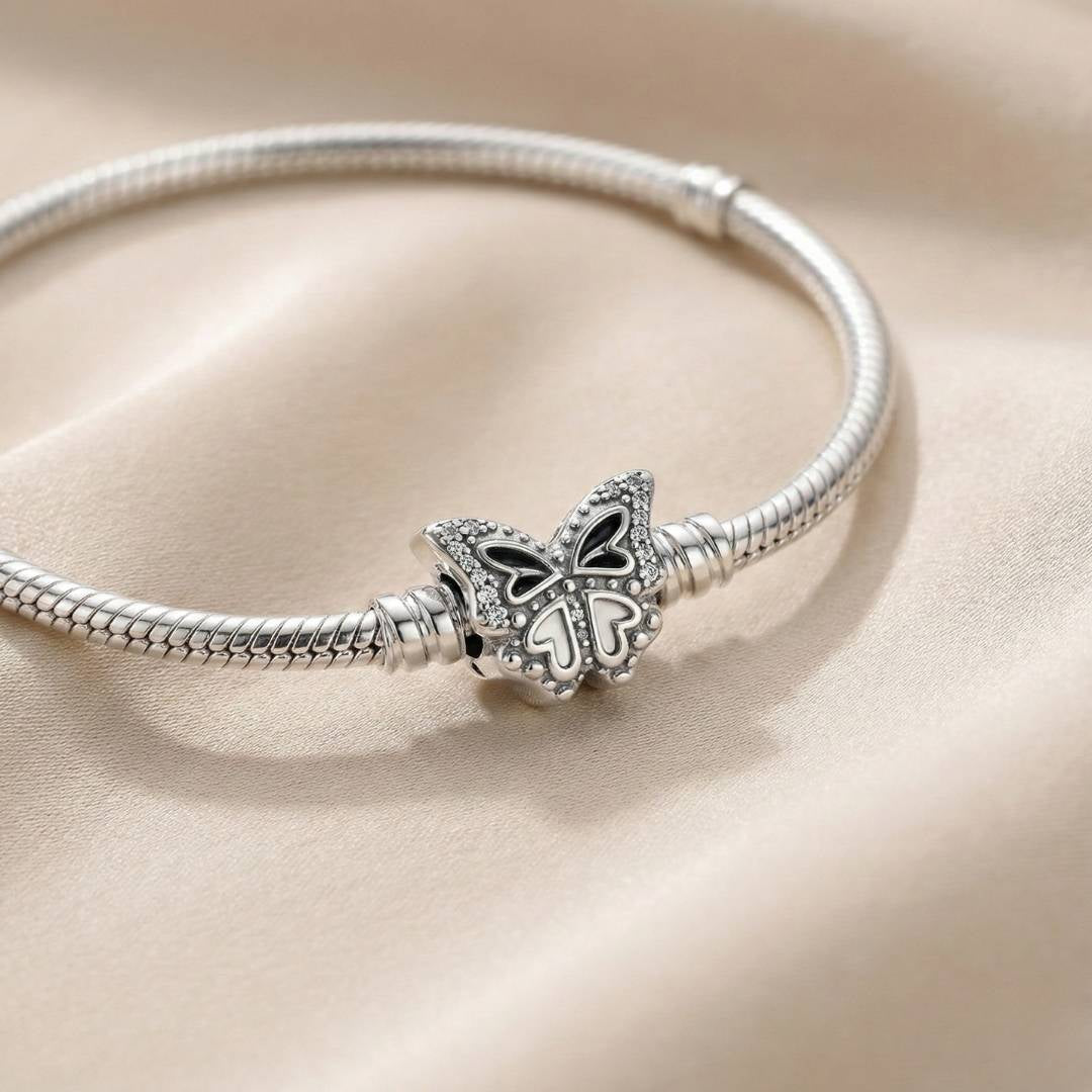 Pandora Narukvica Moments sa Zmijskim Vezom i Kopčom u Obliku Leptira (Srebro 925)