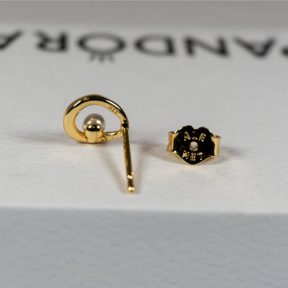 Pandora Essence Naušnice sa Biserom (Posebna Pandora legura metala s 14k pozlatom)