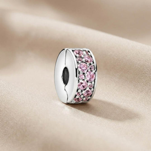 Pandora Kopča Ružičasti Pavé (Srebro 925)