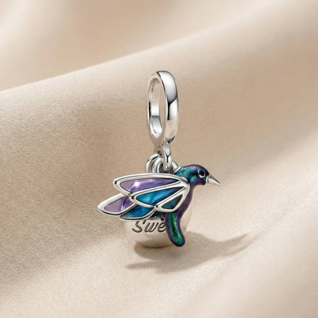Pandora Dvostruki Viseći Privjesak Kolibrić – “Life is Sweet” (Srebro 925)