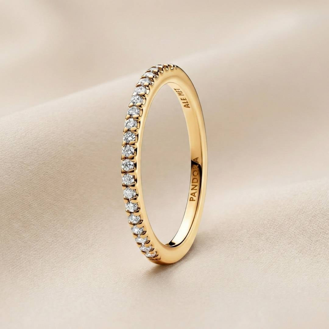 Pandora Prsten Zlatni Svjetlucavi Prsten (Posebna Pandora legura metala s 14k pozlatom)