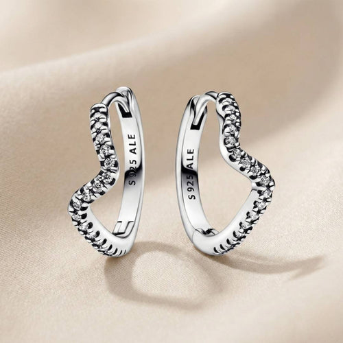 Pandora Timeless Naušnice u Obliku Obruča Blistavi Val (Srebro 925)