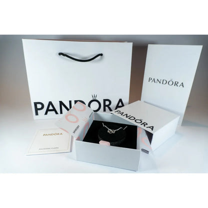 Pandora Ogrlica Blistavo Srce s Beskonačnošću (Srebro 925)