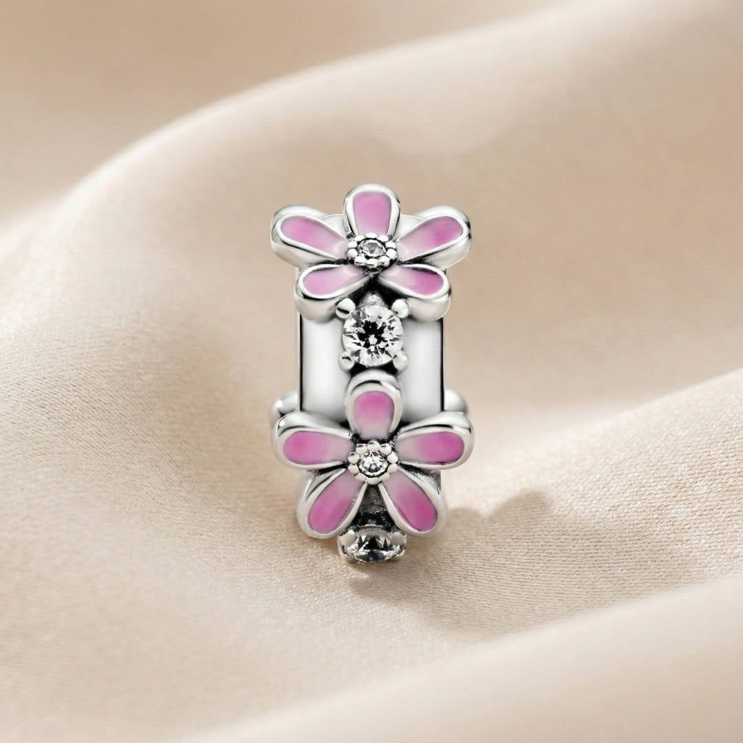 Pandora Kopča Ružičasta Tratinčica (Srebro 925)