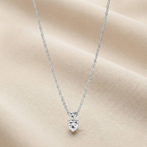 Pandora Timeless Ogrlica s Visećim Privjeskom Dva Srca (Srebro 925)