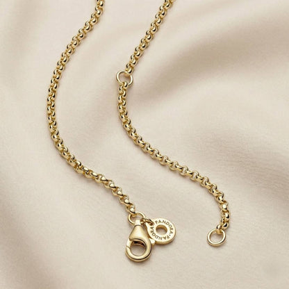 Pandora Ogrlica s Okruglim Karikama (Posebna Pandora legura metala s 14k pozlatom)