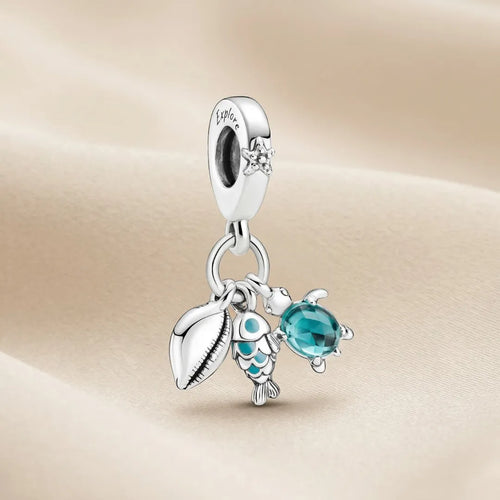 Pandora Viseći Privjesak Ocean – Riba, Kornjača i Školjka (Srebro 925)