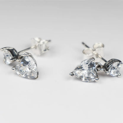 Pandora Timeless Naušnice “Dva Srca” sa Skrivenom Kopčom (Srebro 925)