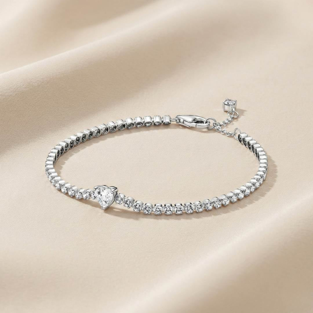 Pandora Timeless Teniska Narukvica Sparkling Heart (Srebro 925)