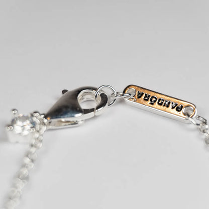 Pandora Timeless Ogrlica s Visećim Privjeskom Dva Srca (Srebro 925)