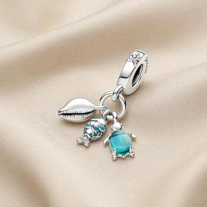 Pandora Viseći Privjesak Ocean – Riba, Kornjača i Školjka (Srebro 925)