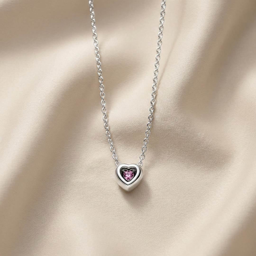 Pandora Ogrlica Rozo Srce (Srebro 925)