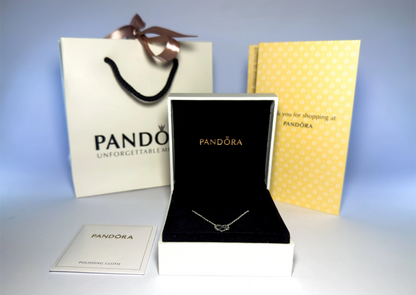 Pandora Ogrlica Blistavo Srce s Beskonačnošću (Srebro 925)