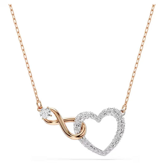 Swarovski Infinity & Heart Ogrlica (Mixed Metal Finish, Zirconia)