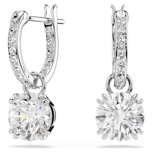 Swarovski Stilla Drop Naušnice (Rhodium Plated, Round Cut Zirconia)